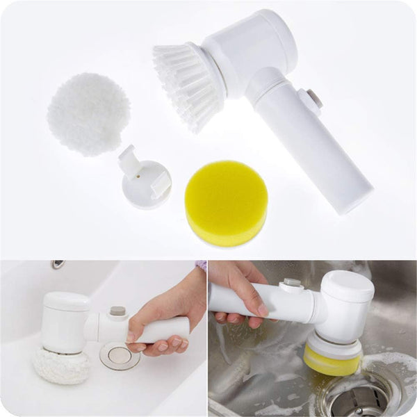 5-in-1 Electric Cleaning Brush – Handheld Cordless Scrubber for Kitchen, Bathroom & More 🌀